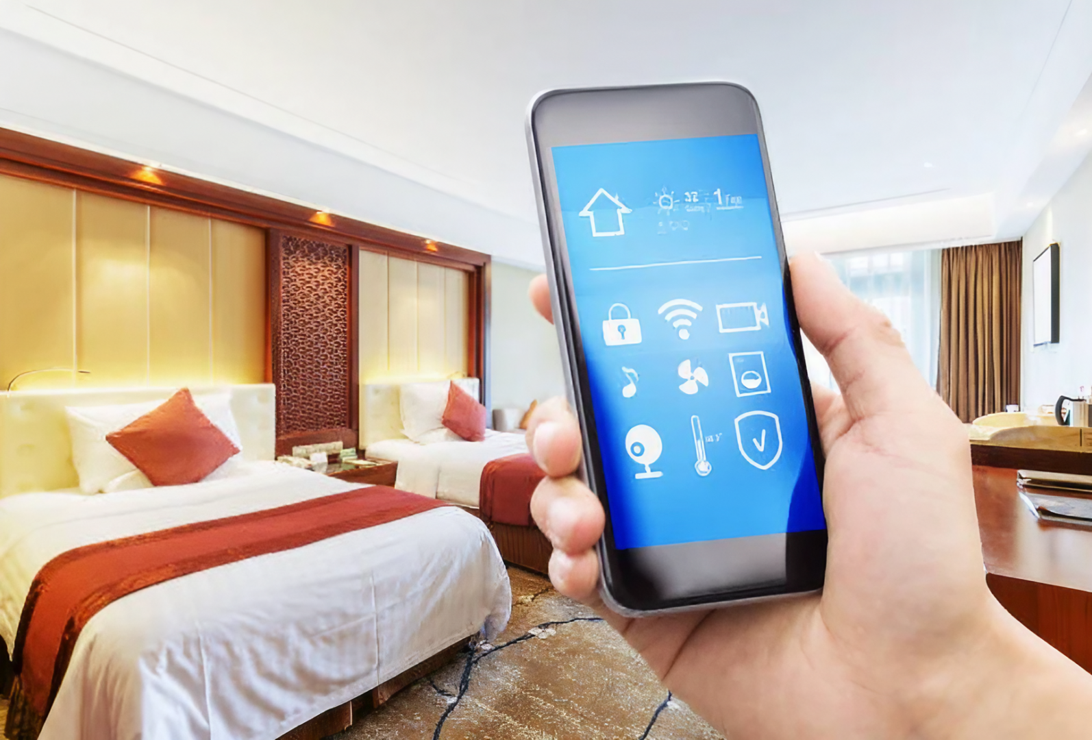 Tecnología en habitaciones: Integración de asistentes inteligentes y control de servicios por dispositivos móviles en hoteles de lujo